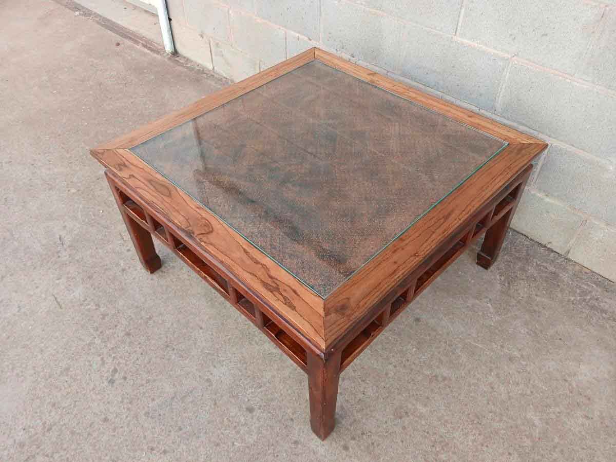 Mesa baja antigua estilo Chino tipo dinastía Quing. Mesa de Centro de Salón antigua estilo Oriental. - Imagen 4