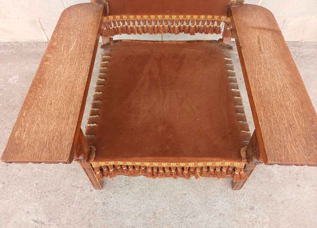 Sillón Frailero bajo antiguo diseño Brutalista Madrid 1970. Butaca Sillón antiguo de lectura. - Imagen 6