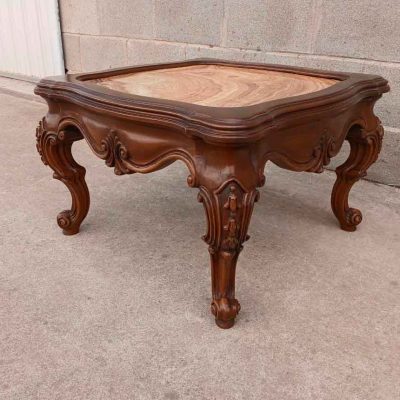 Mesa baja antigua estilo Luis XV. Mueble Mesita Auxiliar antigua estilo Isabelino Barroco Vintage.