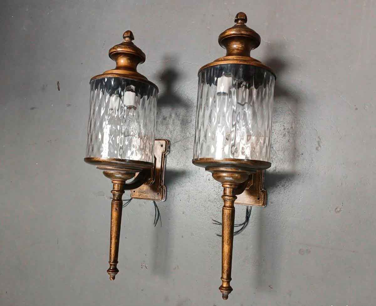 2 Dos Apliques antiguos estilo Luis XVI (70 cm). Lámpara Aplique antiguo estilo inglés Victoriano.