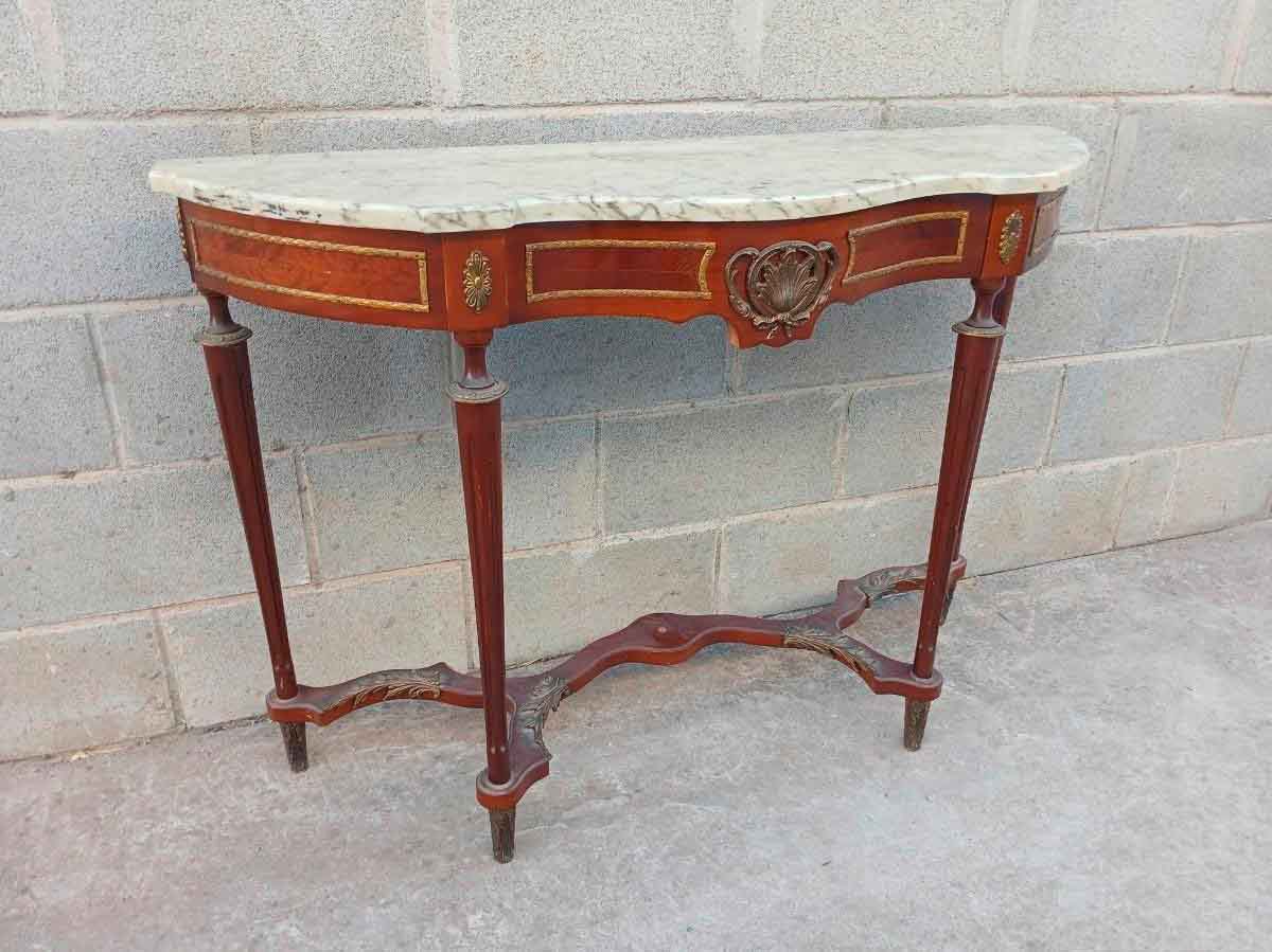 Consola antigua estilo Luis XV XVI. Mueble Consola antigua vintage estilo inglés Victoriano Isabelino. - Imagen 2