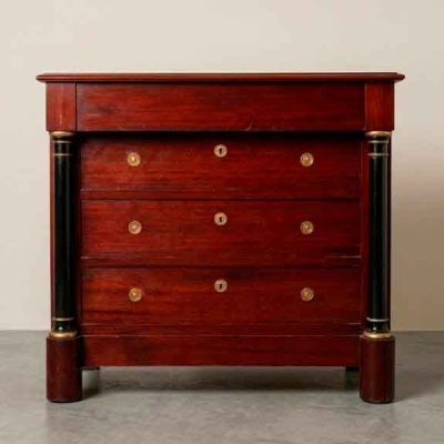 Cómoda antigua estilo Imperio. Mueble Cajonera Cómoda antigua estilo inglés Victoriano Luis XVI.