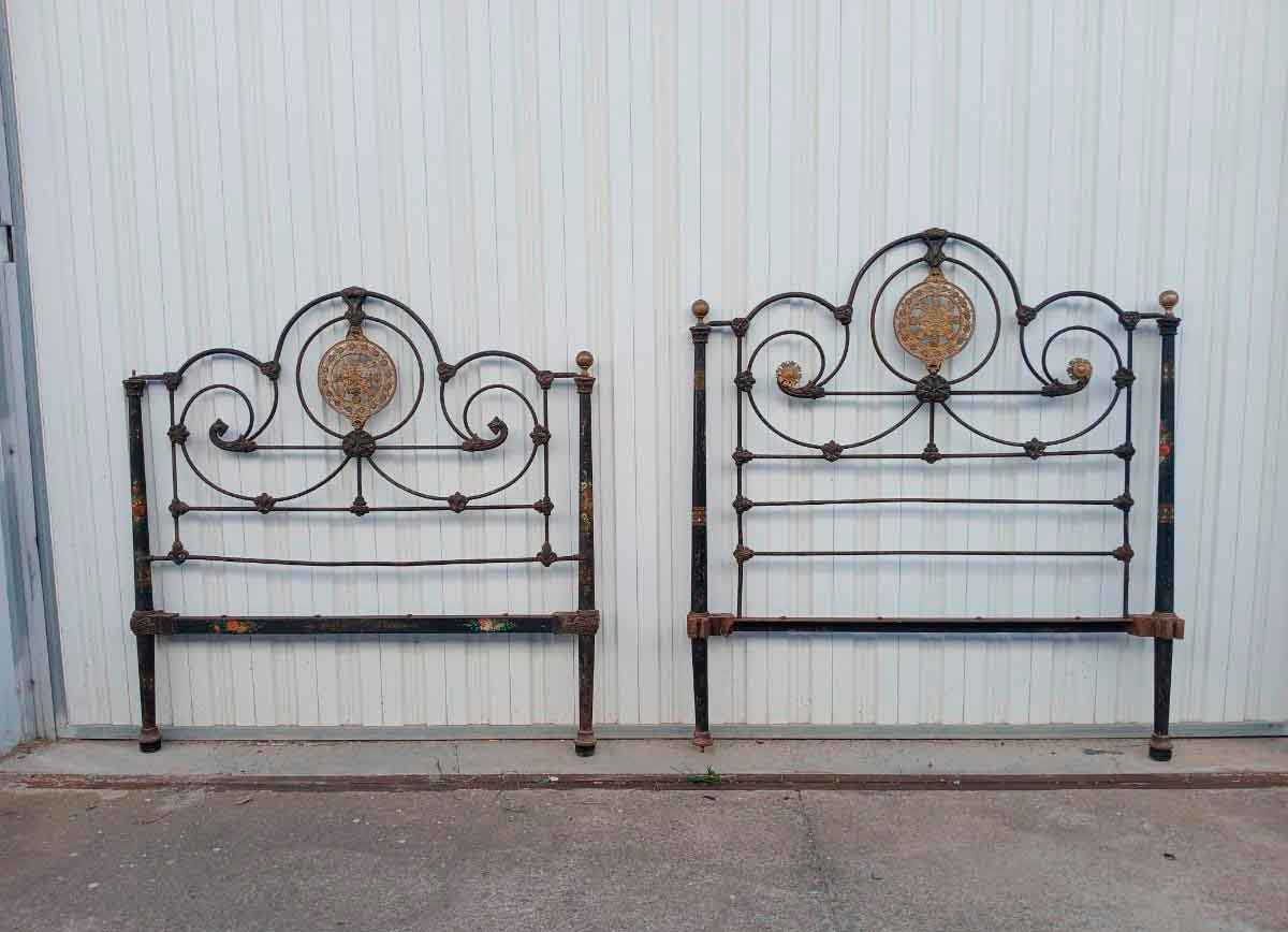 Cama antigua hierro bronce latón 135 / 140 cm. Cama antigua estilo inglés Victoriano s.XIX. - Imagen 2