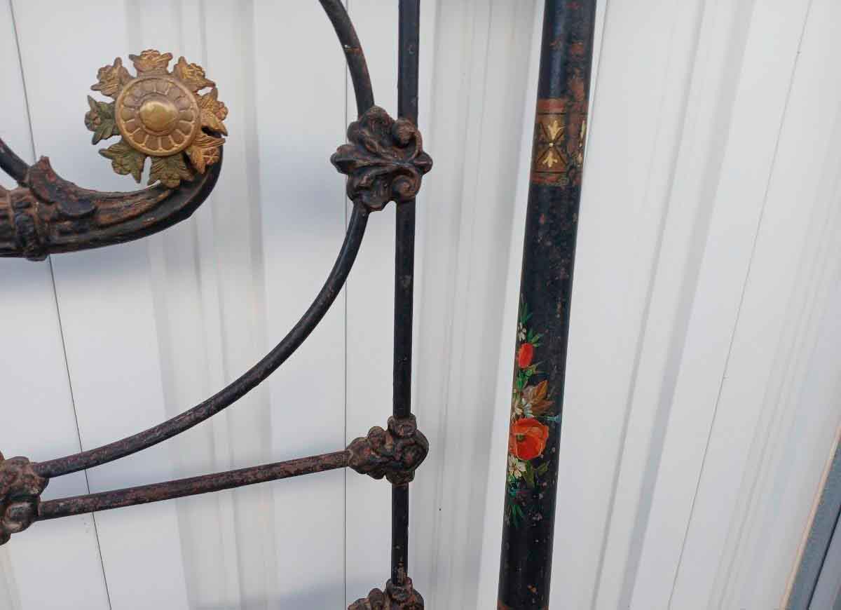 Cama antigua hierro bronce latón 135 / 140 cm. Cama antigua estilo inglés Victoriano s.XIX. - Imagen 3