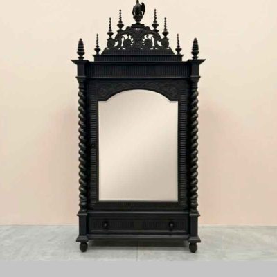 Armario antiguo Estilo Enrique II s.XIX. Mueble Armario Espejo francés Alfonsino columna salomónica.
