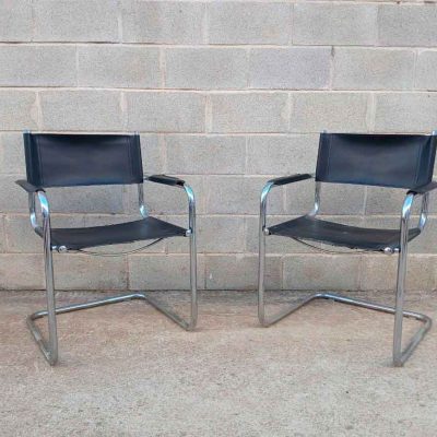 2 Dos Sillas Cantilever metal vintage. Silla metal tubular Marcel Breuer Bauhaus vintage.