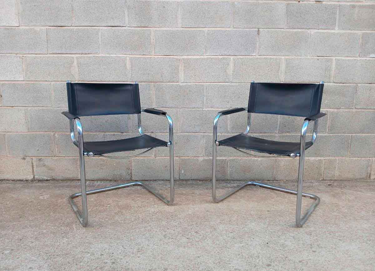 2 Dos Sillas Cantilever metal vintage. Silla metal tubular Marcel Breuer Bauhaus vintage.