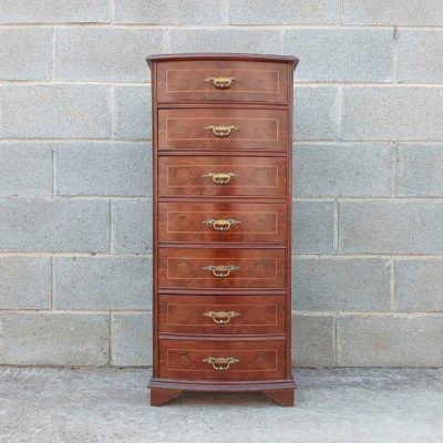 Sinfonier antiguo estilo inglés. Cómoda alta antigua vintage. Mueble Auxiliar Cajonera estilo XVI.