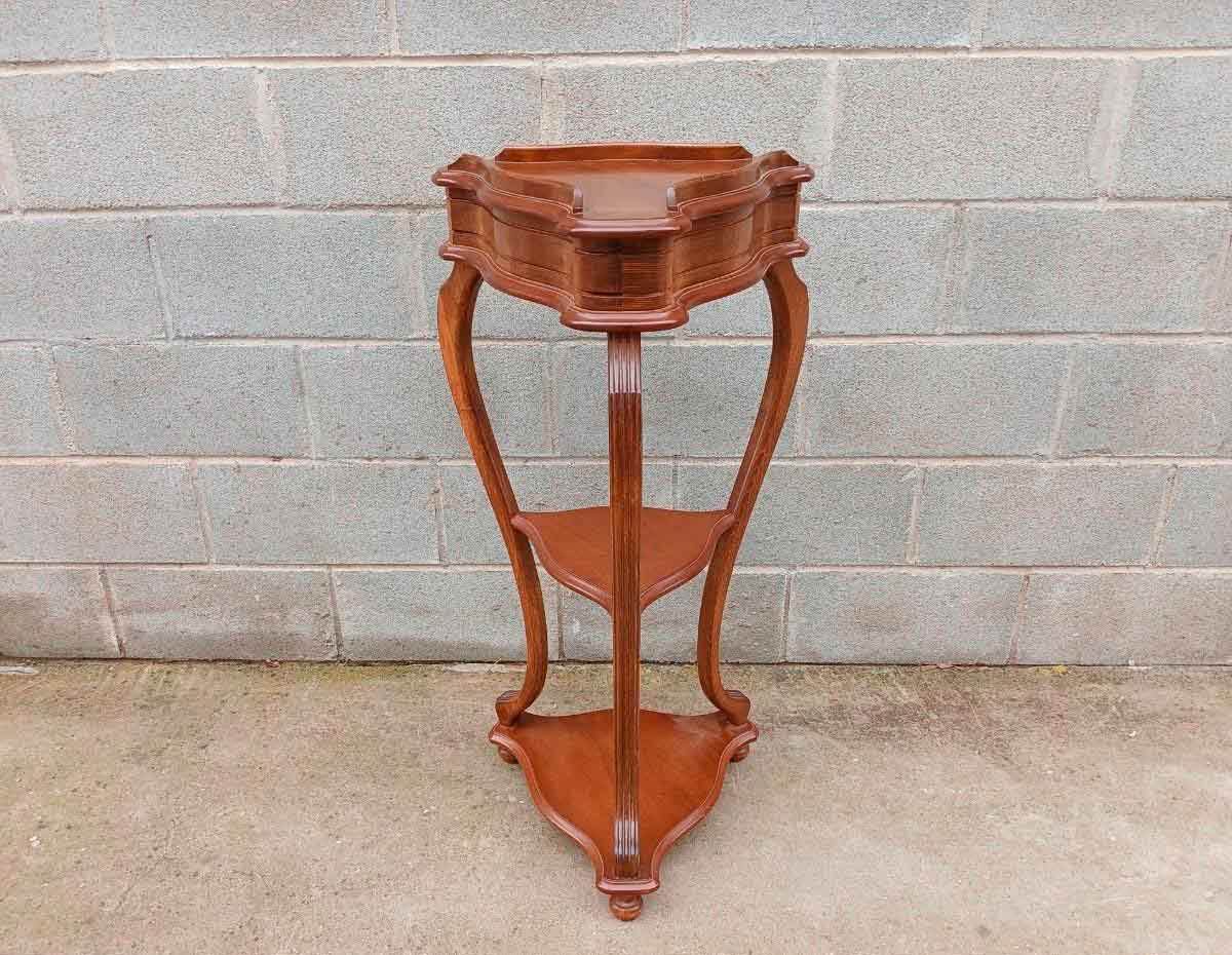 Columna pie pedestal antigua estilo Luis XV. Mueble Auxiliar Macetero antiguo estilo Isabelino.