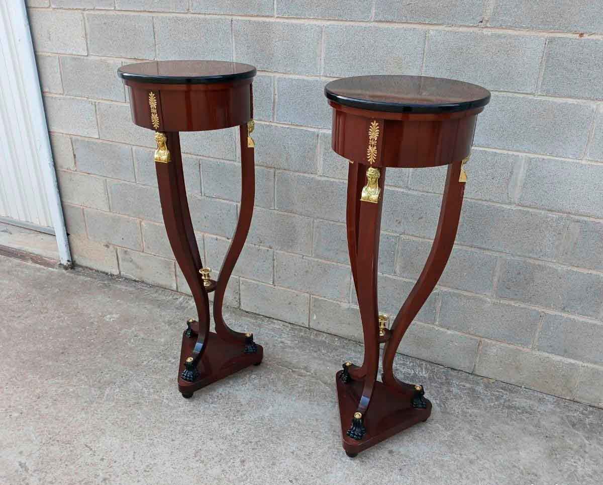 2 Dos Columnas antiguas estilo Imperio (128 cm). Pareja de Pedestales pie columna antigua Neoclásico. - Imagen 4